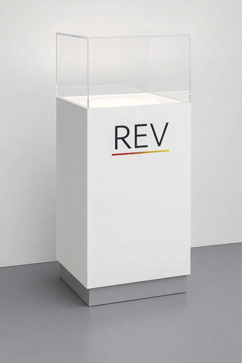 espositore con teca plexiglass